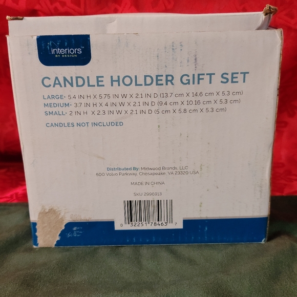 BNIB Candle Holder 3 Piece Nested Interiors Decorative Set - Picture 7 of 12